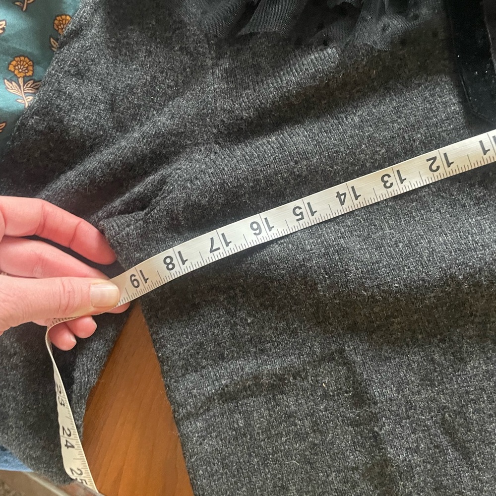 Boden Grey Tulle Ruffle Neck Sweater - Picture 12 of 12